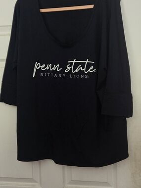 Nittany Lions Women's Navy Blue V-Neck Top